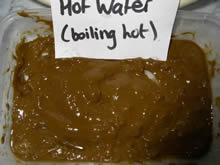henna paste mixed with plain hot water