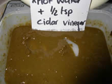 henna paste mixed with hot water and cidar vinegar