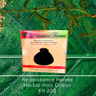 best natural hair dye kit product image of boxed kit against a green leaf and plant herb background