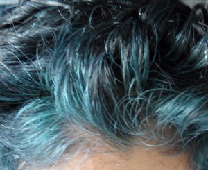 Indigo Blue Hair in Grey 