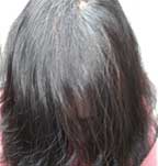 Maryam grey hair over face